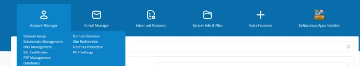 DirectAdmin standard interface