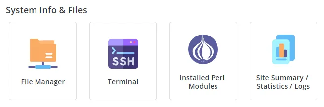 DirectAdmin files section