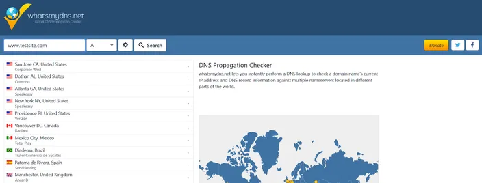 WhatsMyDNS home page