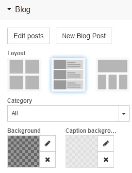 The blog tab for the blog element