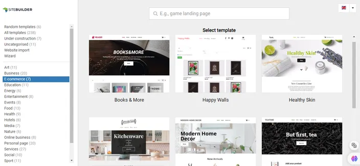 HostAfrica’s website builder page