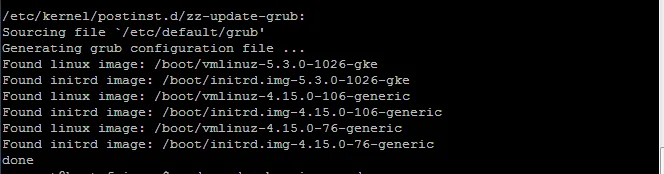 terminal output