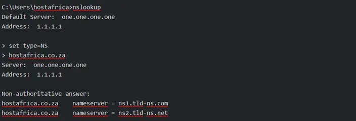 terminal output