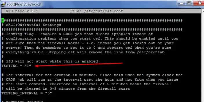 terminal output