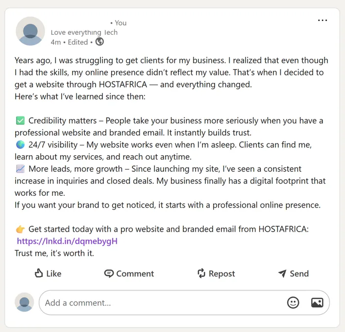 linkedin post