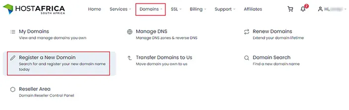 Register Domain Nav Location