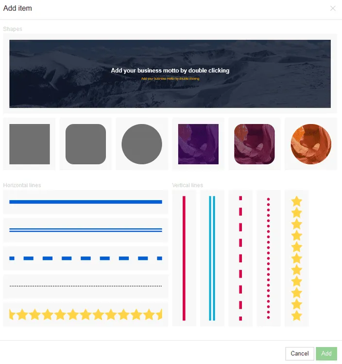 Create a unique aesthetic with various shapes in your website builder