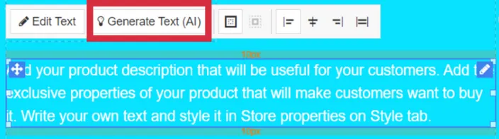 The Generate Text(AI) button highlighted above a body of text.