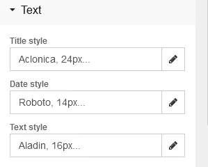 Edit your blog fonts with the text tab on the blog element