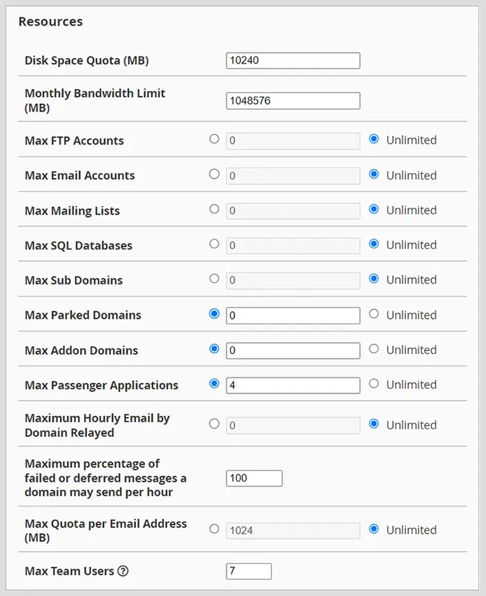 WHM Package Resources