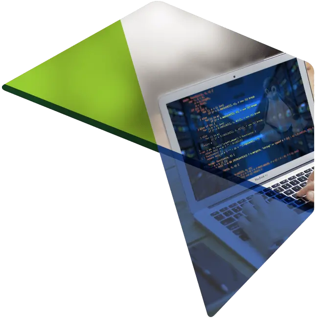 hostafrica logo with image of person coding on a laptop