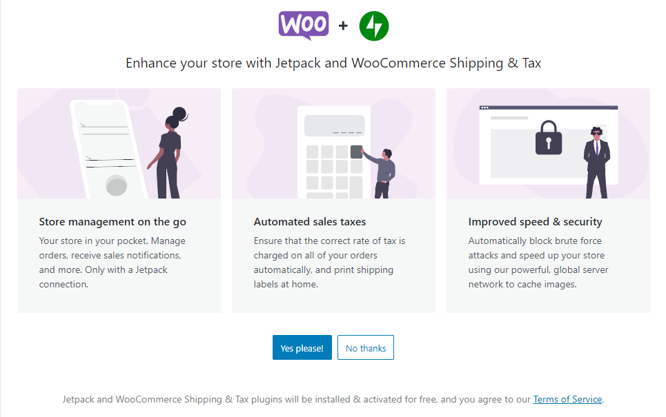 screenshot WooCommerce extensions form