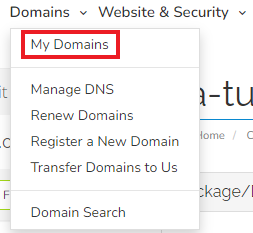 Navigating to My Domains in WHMCS