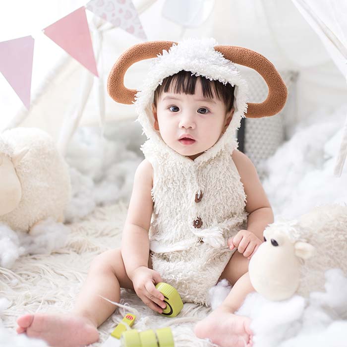 Baby wearing a cute onesie
