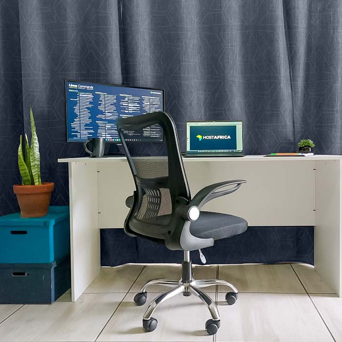 Office desk with equipment